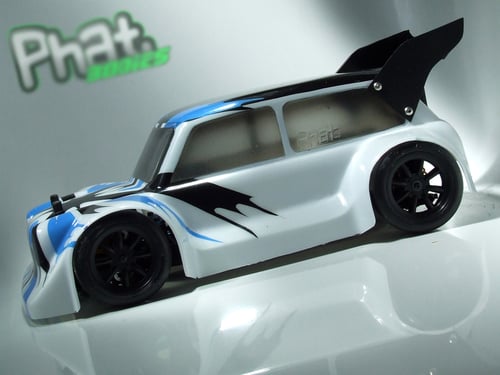 Image of PHAT BODIES 'BANZAI MINI' bodyshell and wing for Losi Mini 8ight, WLtoys 144001 LC Racing EMB-1 