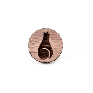 Image of Cat Wood Pin (Walnut)