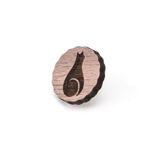 Image of Cat Wood Pin (Walnut)