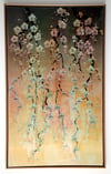 Original Canvas - Blossoms on Grey/Pale Blue/Violet - 36" x 60"