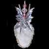 Bashful Fairy Aura Geode Sterling Filigree Pendant 