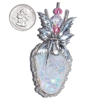 Image 5 of Bashful Fairy Aura Geode Sterling Filigree Pendant 