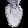 Bashful Fairy Aura Geode Sterling Filigree Pendant 