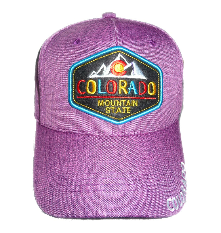 Image of COLORADO STATE COLORFUL PURPLE EMBROIDERED VELCRO STRAPBACK HAT