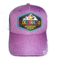 Image 1 of COLORADO STATE COLORFUL PURPLE EMBROIDERED VELCRO STRAPBACK HAT