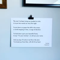 Image 1 of The Start - A3 heavyweight poem print on premium 300gsm white recycled board