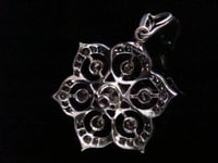 Image 2 of Edwardian old cut diamond pendant set in silver and 18ct white gold 1.80ct