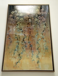 Image 2 of Original Canvas - Blossoms on Grey/Pale Blue/Violet - 36" x 60"