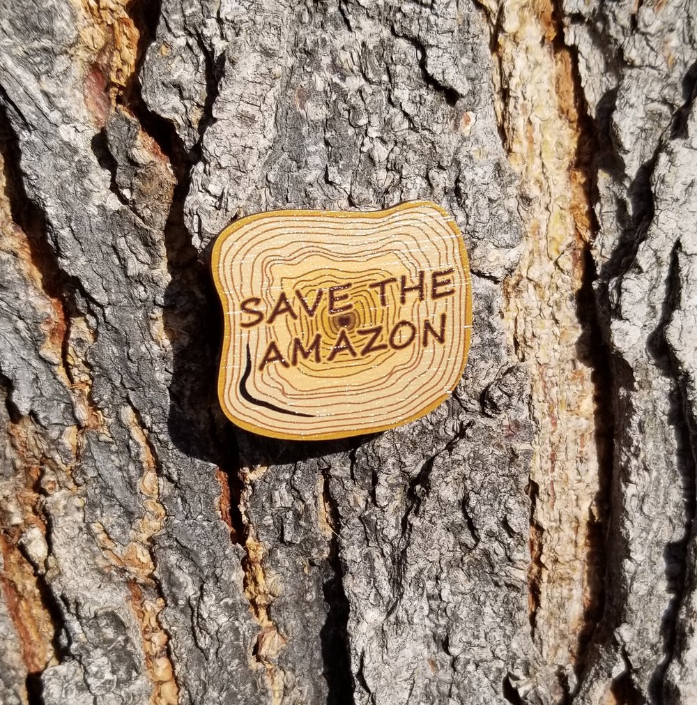 CLEARANCE:  AMAZON Wooden *Charity Pin*