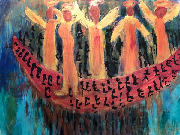 Image of Angels of Mercy Gathering Lost Souls on the Spirit Boat