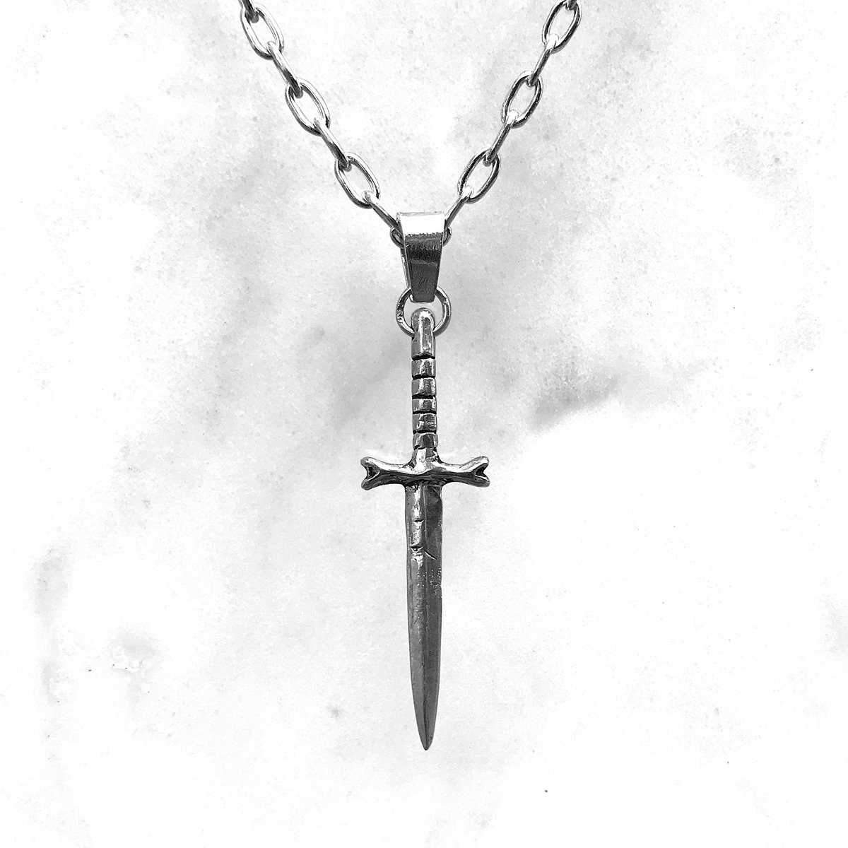 Venezzia Lion Head & Dagger Silver Necklace N-023