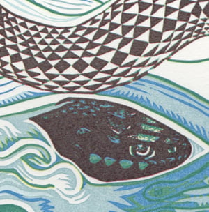 "Sky Snakes A" Linoleum Relief Print