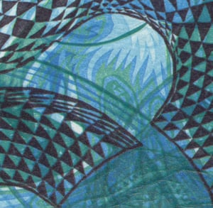 "Sky Snakes E" Linoleum Relief Print