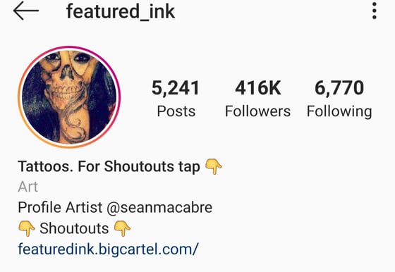 Image of FEATURED_INK Instagram Shoutouts