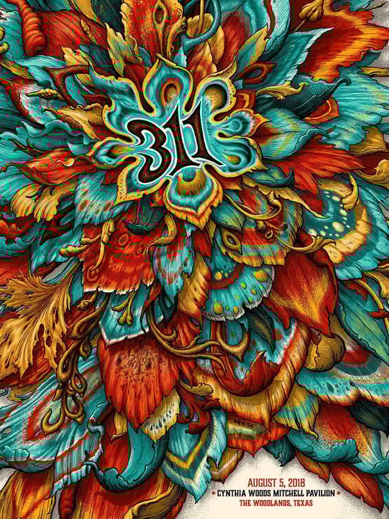 Image of 311 Gig Poster: Cynthia Woodlands August 5, 2018