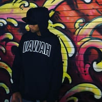 IIAWAH HAWAIIAN ISLANDS SHAKAS HOODIE BLK-WHT