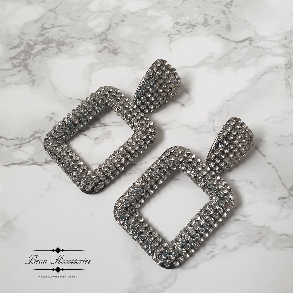 Image of Black Crystal Earrings