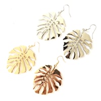 Image 1 of Statement Monstera Cheeseplant Leaf Earrings