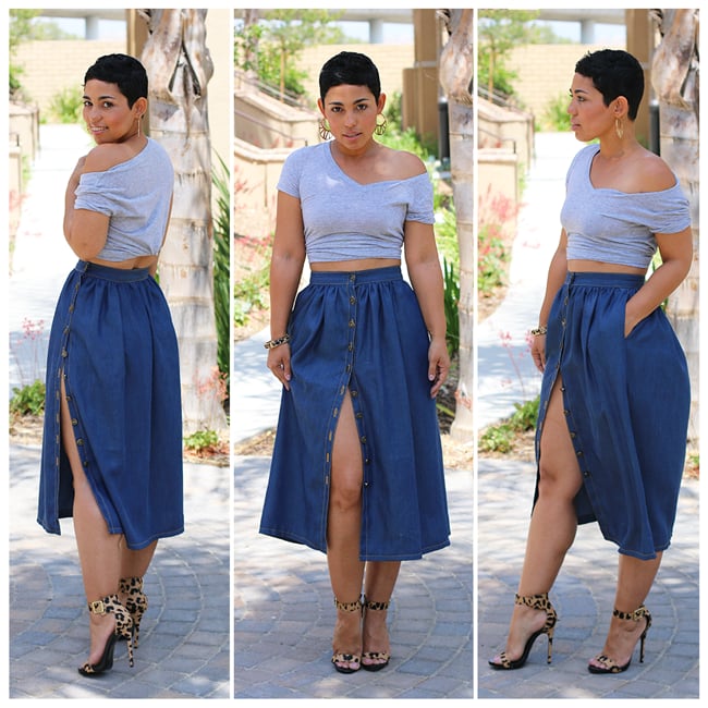 Denim overall skirt video sale