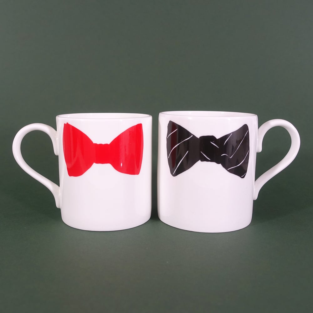 Image of Original Bow Tie Mug - Set of Two (Red & Black)