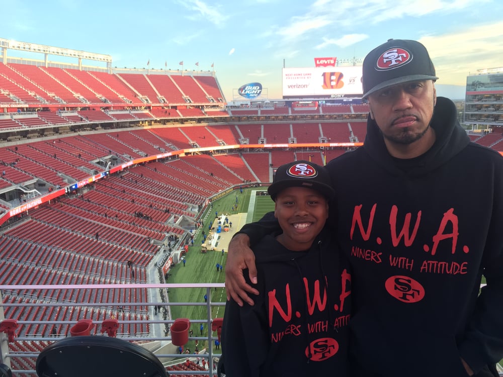 N.W.A. "Niners With Attitude" Black Hoodie, Red Letters