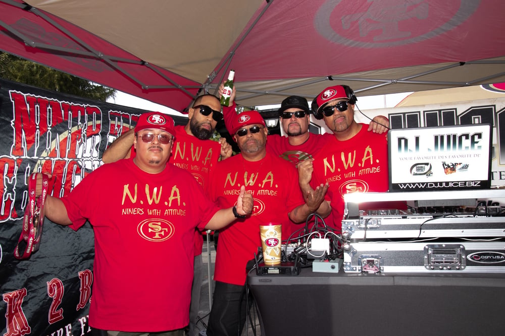 N.W.A. Niners With Attitude White T-Shirt, Red Letters