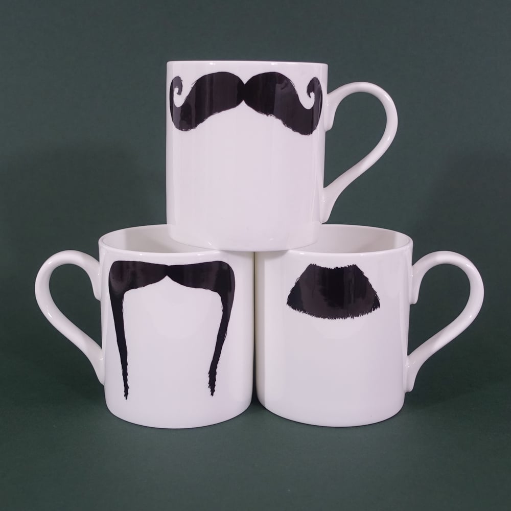 Image of Moustache Mugs Set of 3 