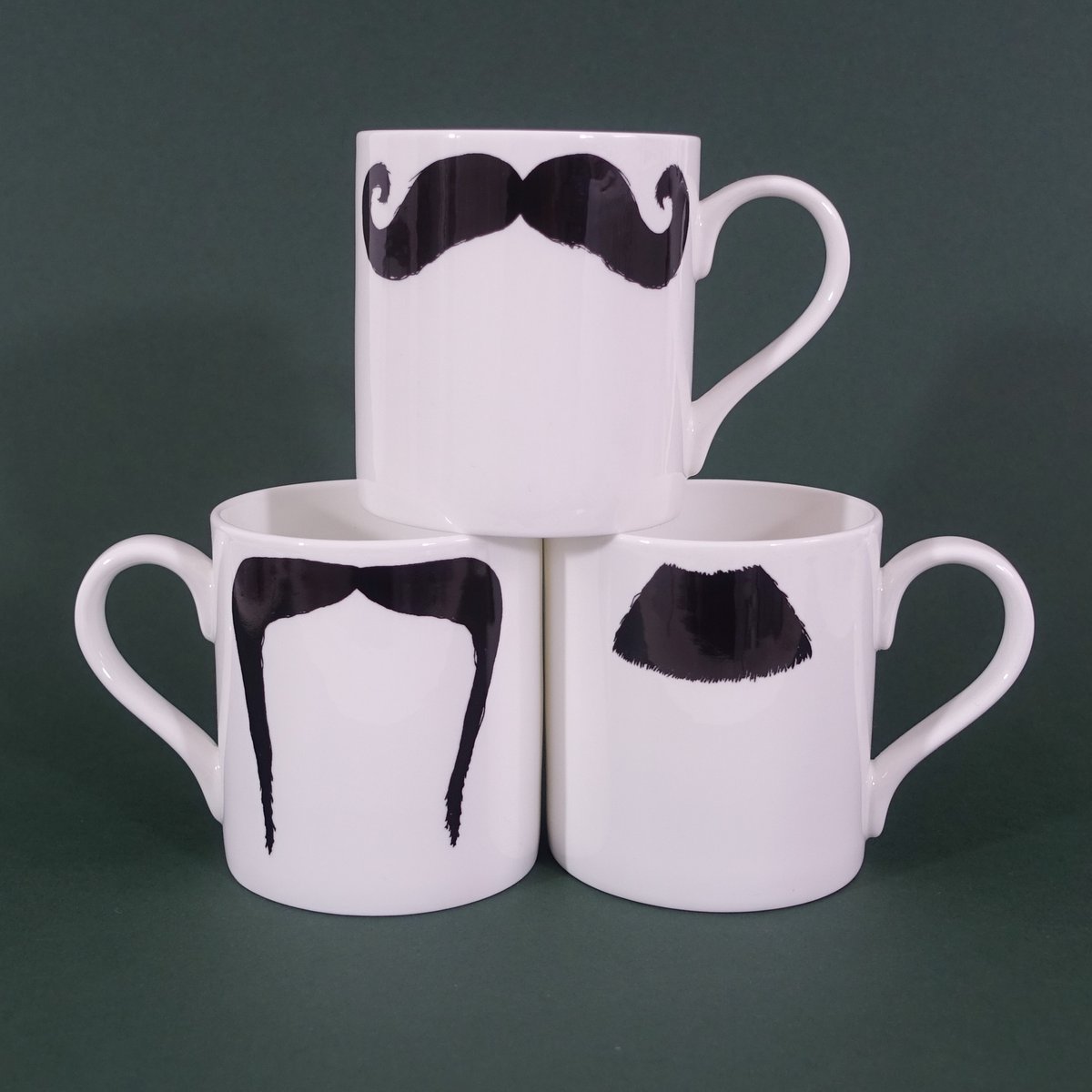 Image of Moustache Mugs Set of 3
