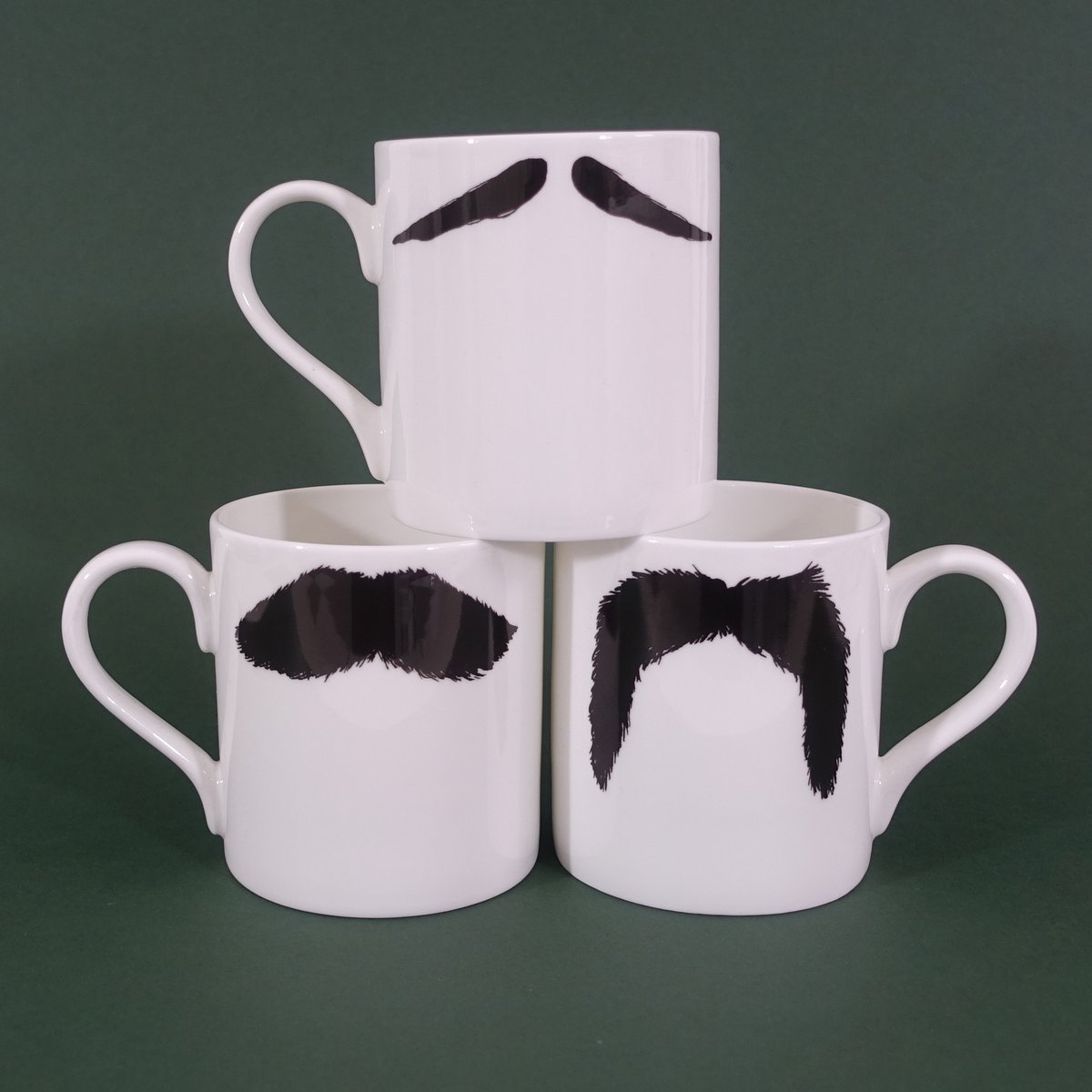Image of Moustache Mugs Set of 3 