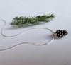 Simple Pine Cone Necklace (Antique Pewter)
