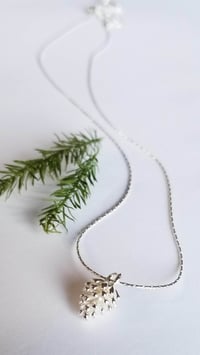 Image 3 of Simple Silver Pine Cone Necklace