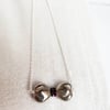 Tiny Bow Necklace (Pewter)