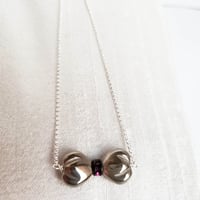 Image 1 of Tiny Bow Necklace (Pewter)