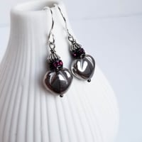 Image 1 of Pewter Heart Earrings