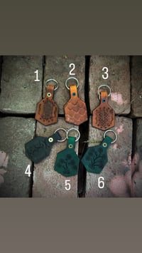 Image 1 of Leather Hexogonal Keychain- large 