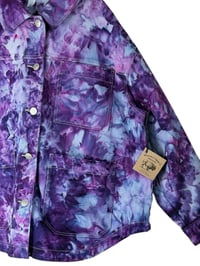Image 2 of L 100% Cotton Oversized Chore Coat in Purple Haze Watercolor