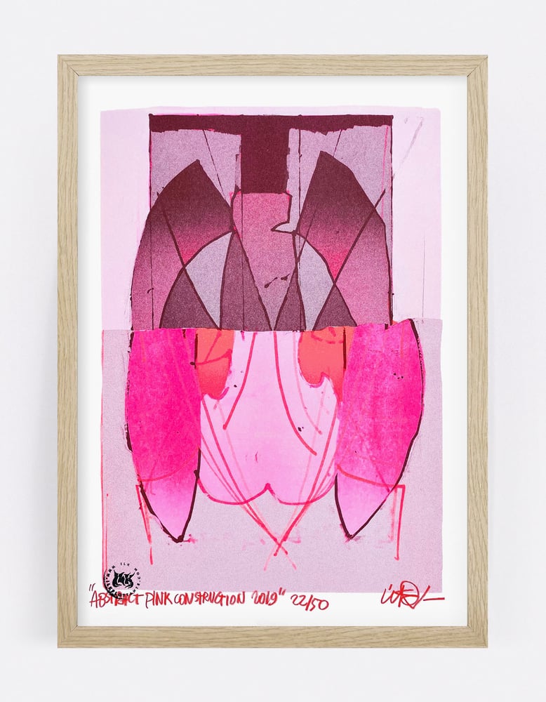 Image of "Abstract Pink Construction" print