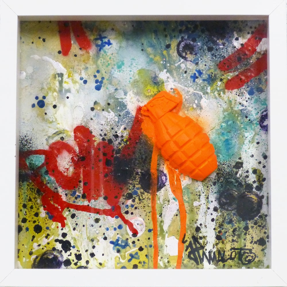 Image of SCULPTURE POW! Grenade 'Orange' in frame! 2019 TOP!