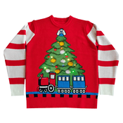 Image of Tree and Train Light Up Christmas Jumper - Unisex