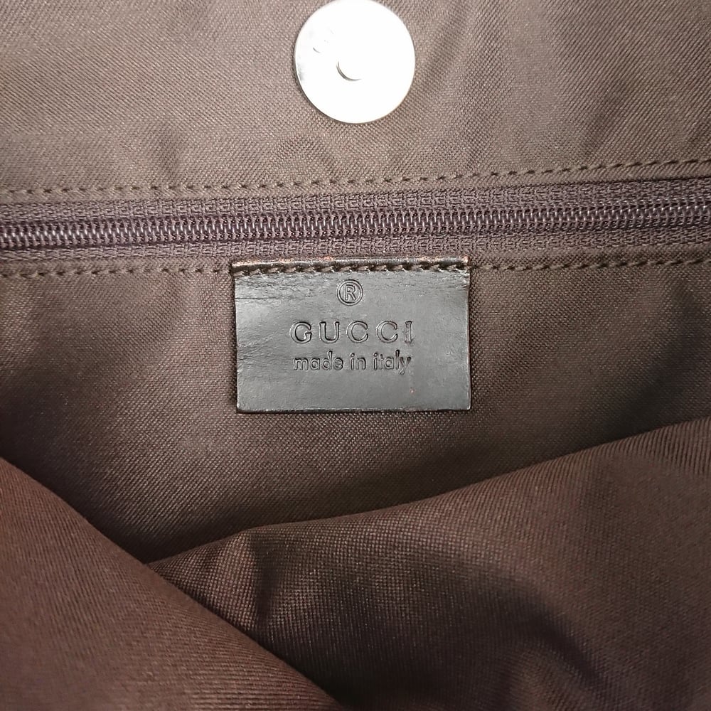 Image of Gucci Suede Monogram Hobo Bag