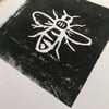 Manchester Bee Lino Cut Print by ManBeeCo