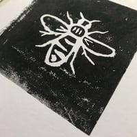 Image 2 of Manchester Bee Lino Cut Print by ManBeeCo