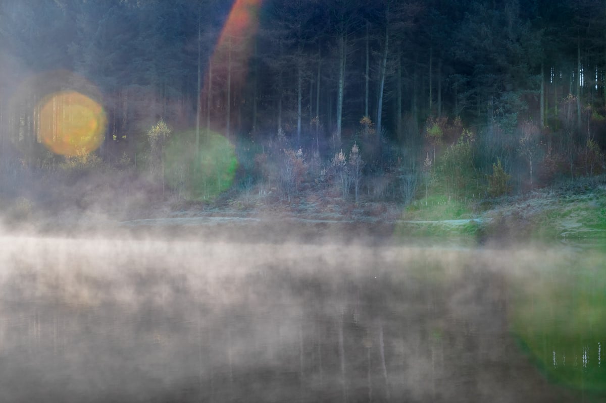 Image of MACCLESFIELD FOREST, DAWN MIST AND FLARE