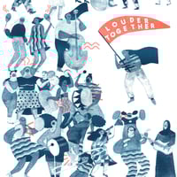 Image 2 of 'Louder Together' riso print in teal 