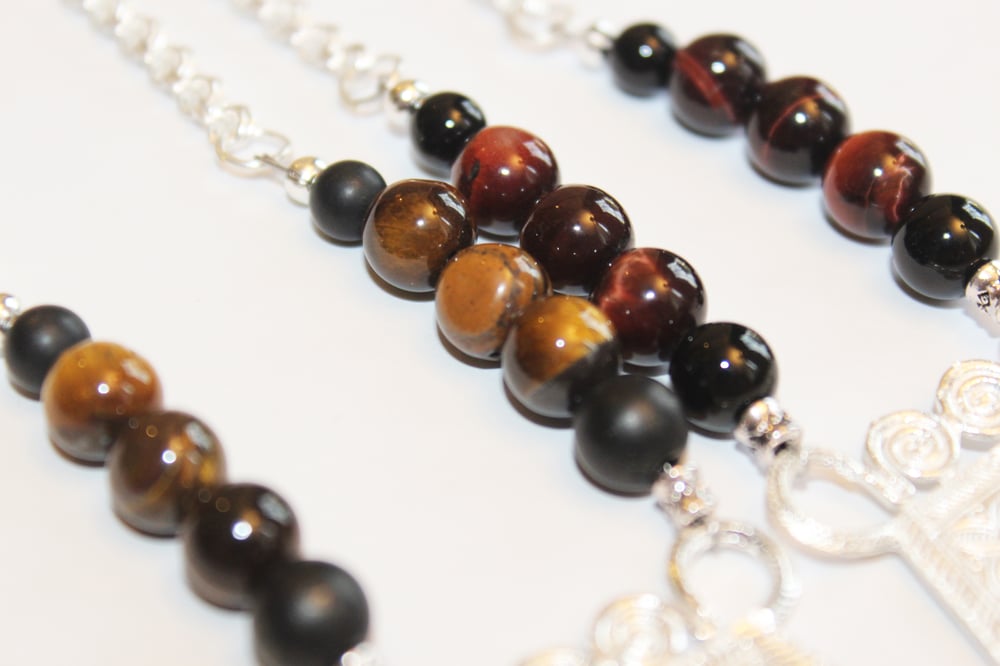 Image of "Tribal Royalty" Necklace Collection (Red & Gold Tiger Eye) - VII DOSE X KuvLi