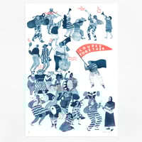 Image 3 of 'Louder Together' riso print in teal 