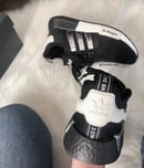 Image of Swarovski Adidas NMD Runner Casual Shoes Black/White customized with Swarovski Crystals.