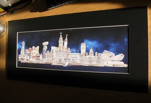 Liverpool Skyline Art Print - Galaxy Waterfront - Architecture - Landmarks - Design