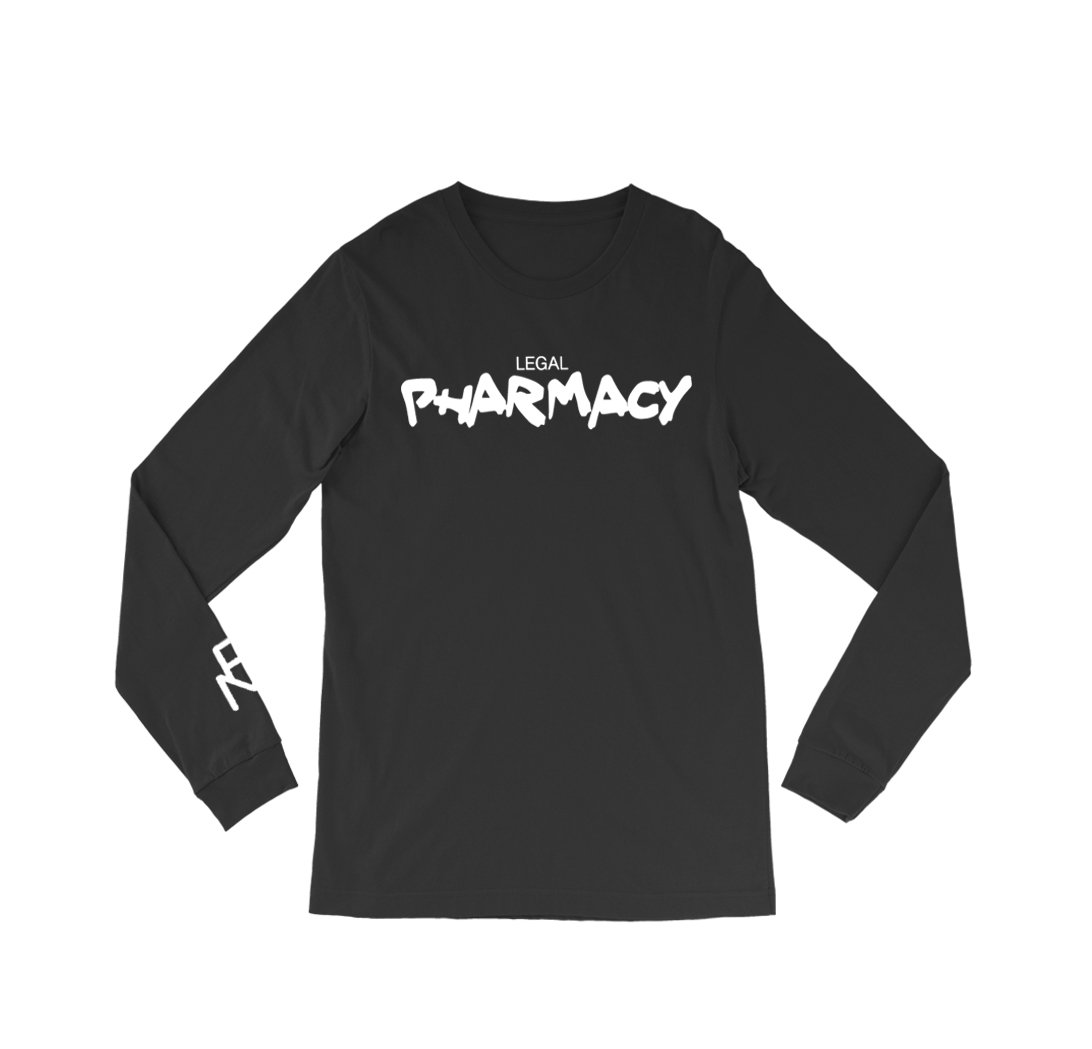 Image of WOMEN BLACK "LEGAL PHARMACY" LONG SLEEVE T-SHIRT