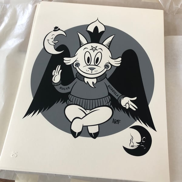 Image of Horned God of Cartoons hand pulled screenprint 